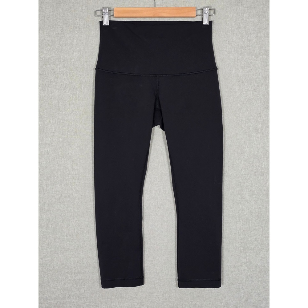 Lululemon Women's High Rise Crop Yoga Leggings Athletic Black 6